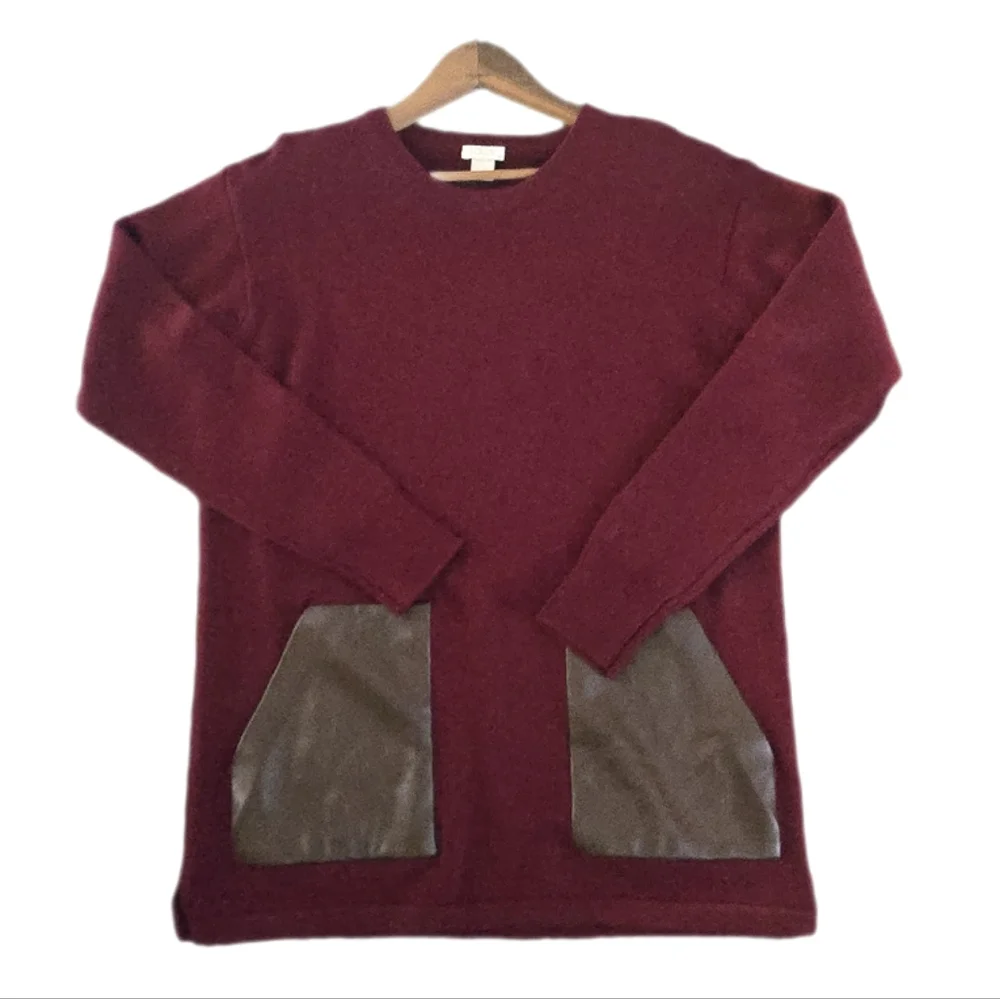 J.Crew Merino Wool Burgundy Sweater L